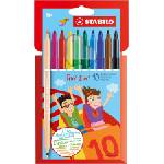 STABILO Комплект флумастери, Stabilo, Trio 2 в 1, 10 цвята (ST222/10-01)