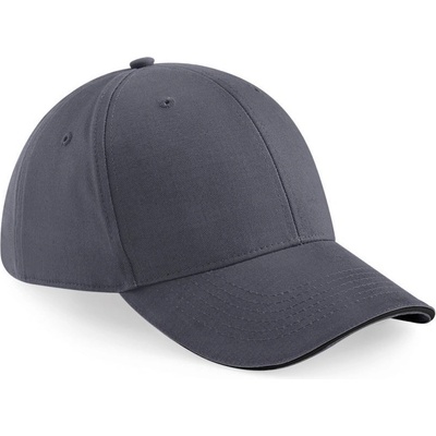 Beechfield B 20 Athleisure 6 panelová sandwich COT-530020t7299 Šedá grafitová/černá