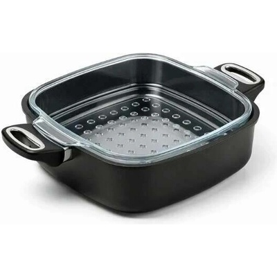 SKK Excelent Titan-Diamant: Čtvercový hrnec 28×28/8 cm s parní vložkou (bez poklice)