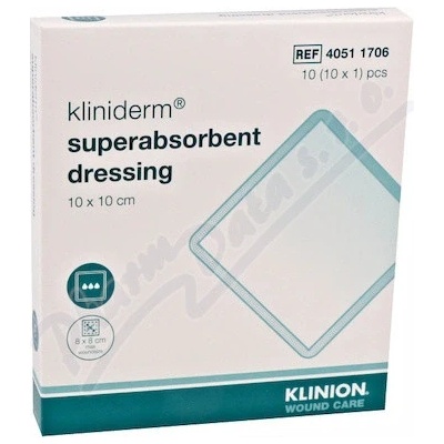 Kliniderm Superabsorpční obvaz 10 x 10 cm 10 ks