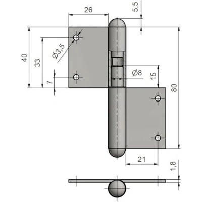 TKZ závěs okenní 80 P klasik UR25 Lak černý