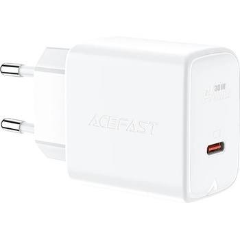 ACEFAST GaN Charger USB-C 30W - захранване за ел. мрежа с USB-C изход с технология за бързо зареждане (бял)