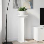 vidaXL Стойка за растения Бяло 25 x 25, 5 x 80, 5 см Инженерна дървесина (899642)