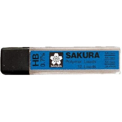 Sakura Tuhy do mechanické tužky, 0,7 mm tvrdost HB 12 ks
