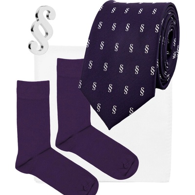 Bubibubi kravatová sada s paragrafy fialová – Zboží Dáma