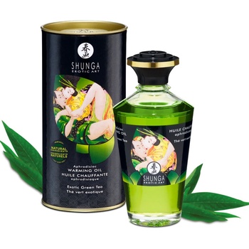 Shunga - shunga oils Масажно олио shunga - organic green tea heat effect massage oil 100 ml