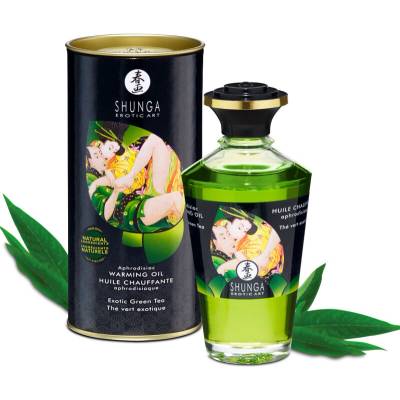 Shunga - shunga oils Масажно олио shunga - organic green tea heat effect massage oil 100 ml