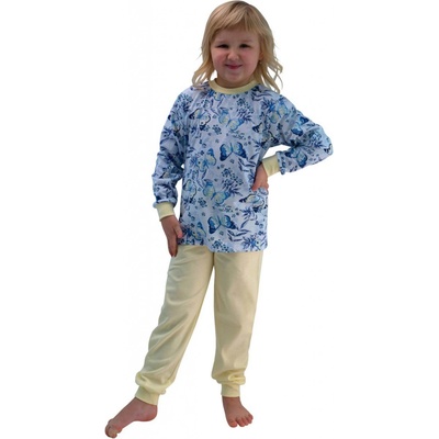 Esito dívčí pyžamo Motýl modrá / žlutá