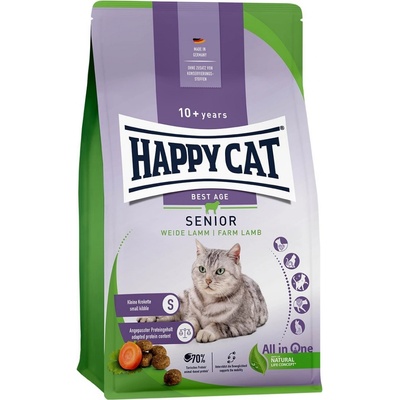 Happy Cat Senior jehněčí z pastvin 4 kg