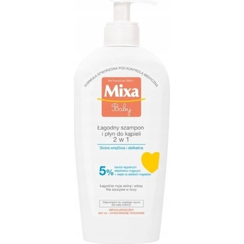 MIXA Detský jemný šampón a mlieko do kúpeľa 2v1 400 ml