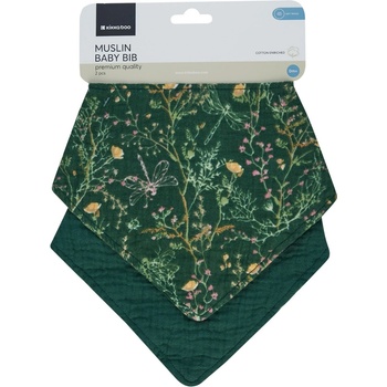 Kikkaboo Комплект 2 бр муселинов лигавник Secret Garden Green (31303030069)