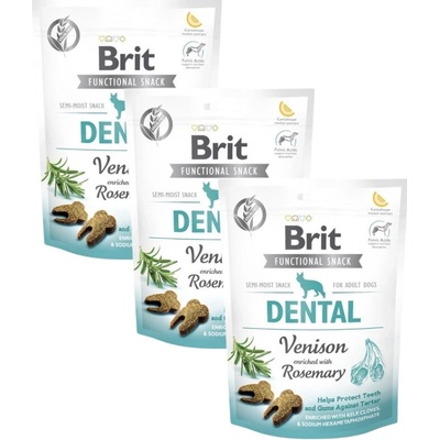BRIT CARE DOG FUNCTIONAL SNACK DENTAL VENISON 3 x 150 g