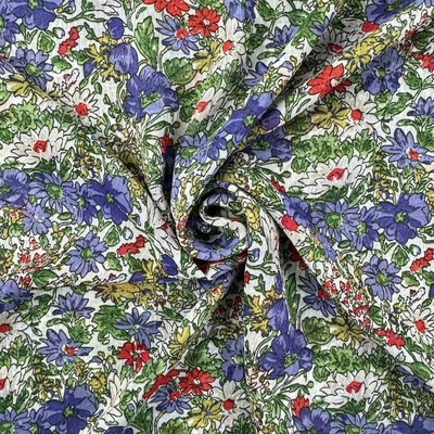 Šifon Design - Květiny na bílém