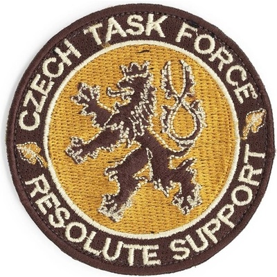 Nášivka CZECH TASK FORCE - RESOLUTE SUPPORT velcro HNĚDÁ
