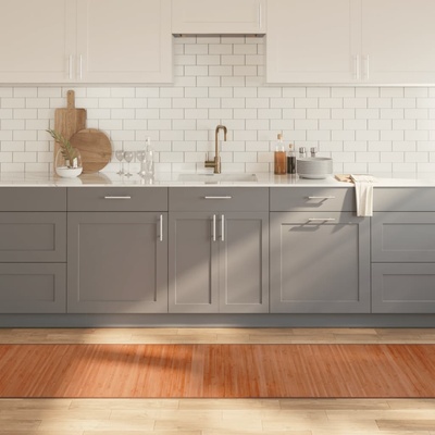 vidaXL Килим, правоъгълен, кафяв, 70x1000 см, бамбук (376896)