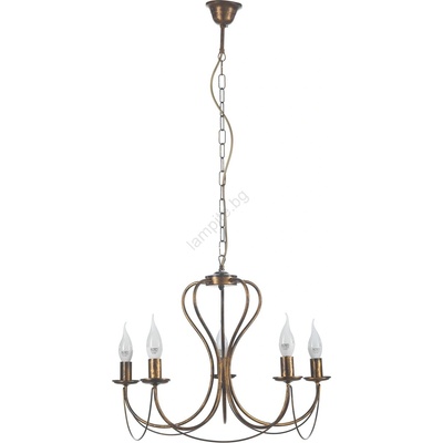 Onli - Пендел CANDELA 5xE14/6W/230V бронзов (OL0269)