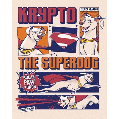 Zuty Krypto the superdog plakát dc liga supermazlíčků 40 x 50 cm vypnuté plátno na rám 8596530237372