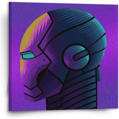 Sablio Obraz Iron Man Helma na fialové - 110x110 cm