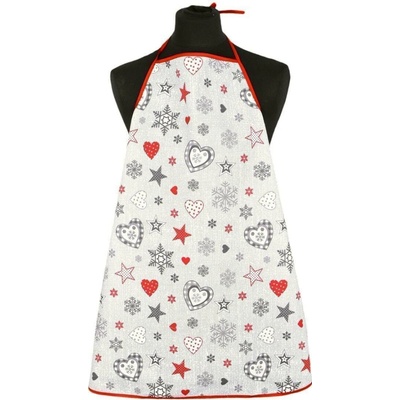 Forbyt Zástěra Vánoční hvězdy a srdce červenošedá