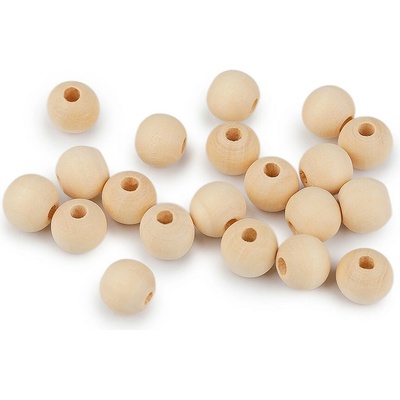 Stoklasa Dřevěné korálky nelakované Ø10 mm Balení: 20 g, Varianta: přírodní sv. přírodní sv.
