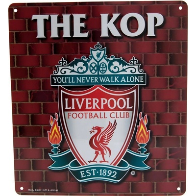 Liverpool FC Plechová ceduľa Liverpool FC, červená, lakovaná, 23x25 cm