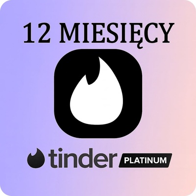Tinder Platinum 12 měsíců / 1 rok / dárková karta / klíč VPN