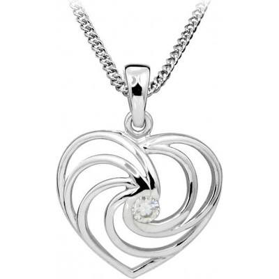 Silver Cat Romantický srdiečkový náhrdelník so zirkónom SC408