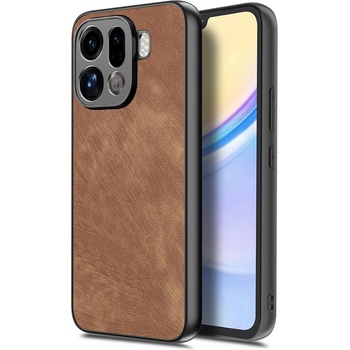 OPPO Защитен Ретро Кожен Калъф за Oppo Find X9 Pro 5G - PU кожа с винтидж текстура, TPU рамка, Вкл. Скрийн Протектор, 6 Цвята