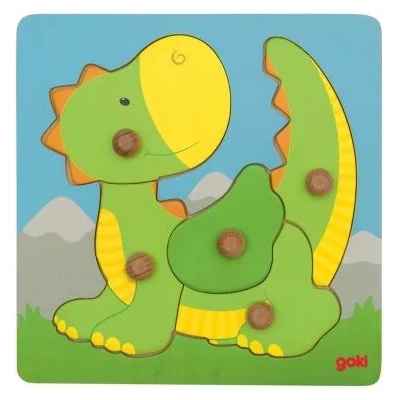 Goki - Дървен пъзел с дръжки - Драконче (57553)