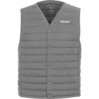 Image 1 of Firetrap Елек Firetrap Men's Padded Sleeveless Gilet - Lght Grey Marl