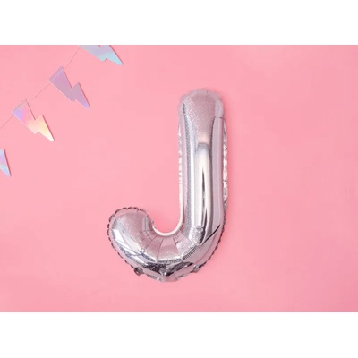PartyDeco Fóliový balónek Mini Písmeno J 35 cm holografický