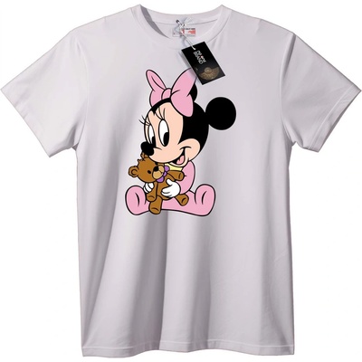 NOONEBRAND Тениска Minnie Mouse с плюшено мече - 4XL, White