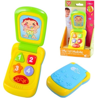 Teddies Telefon Mobil na baterie se zvukem se světlem žlotozelený
