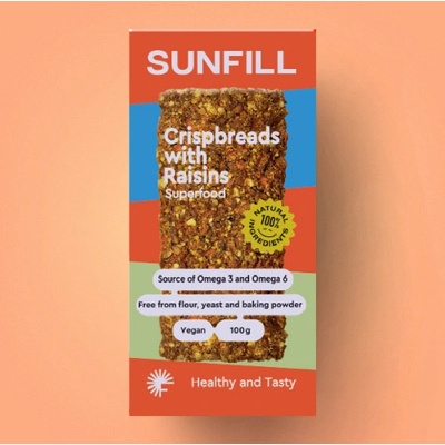 SUNFILL Křupavý chléb s rozinkami 100 g – Zboží Dáma