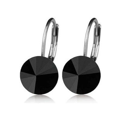 Nubis ocelové náušnice s krystaly Swarovski black jet NBS08-BJ