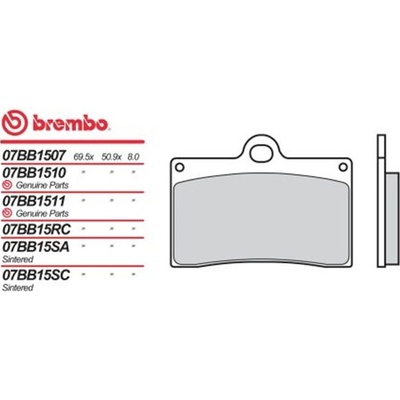 Přední brzdové destičky Brembo Moto Guzzi 1000 V10 CENTAURO SPORT 1998 - 1999 směs 07