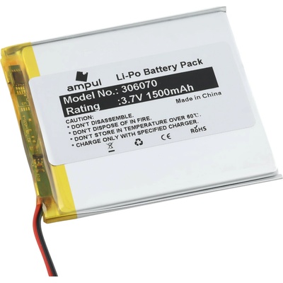 Li-Pol batéria 1500mAh, 3.7V, 306070