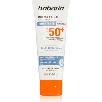 Babaria Sun Face Водоустойчив слънцезащитен крем за лице SPF 50+ 75ml