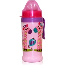 Lorelli netekoucí láhev s pítkem 360 ml klip Zoo Pink
