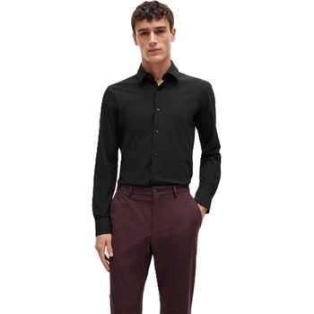 HUGO BOSS Риза с дълъг ръкав Boss Men's Hank Kent Long Sleeve Oxford Shirt - Black
