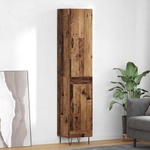 vidaXL Висок шкаф Старо дърво 34, 5 x 34 x 90 см Инженерна дървесина (3402721)