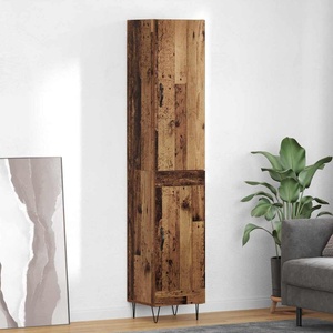 vidaXL Висок шкаф Старо дърво 34, 5 x 34 x 90 см Инженерна дървесина (3402721)