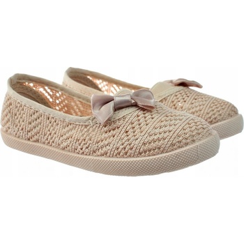 Dětské krajkové baleríny s mašličkou ažurové 6282