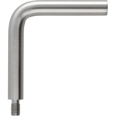Úhelník (90°, vnější závit M8 / vnitřní závit M6, ø 12 mm L: 75x75 mm), broušená nerez K320 / AISI304