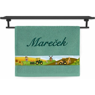 Povlečení Plus ručník se jménem na přání 30 x 50 cm malý farmář oliva
