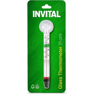 Invital skleněný teploměr s přísavkou 11 cm