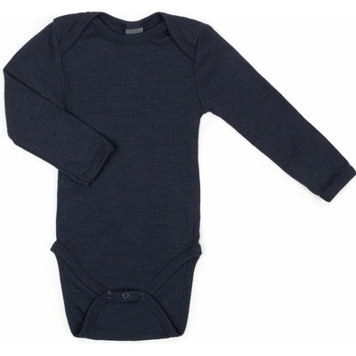 Merino body detské dlhý rukáv modrej navy Smallstuff