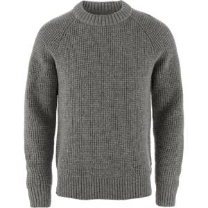 Fjällräven Мъжки вълнен пуловер Fjällräven Övik Waffle Knit Wool jumper - Grey / Melange - размер S (005-6879-0412)