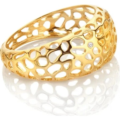 Hot Diamonds Pozlacený stříbrný prsten X Golden Edit Orb DR323 o 54 b