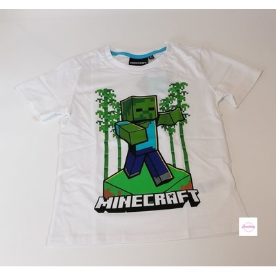 Fashion UK chlapecké / s krátkým rukávem minecraft Zombie bílé 100% bavlna – Zboží Dáma